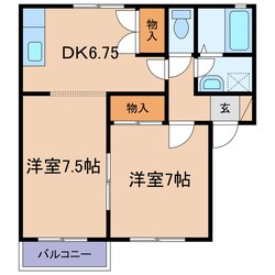 サニープレインD・Eの物件間取画像